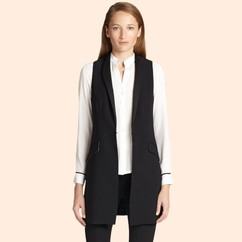 Alice Olivia Black Longline Vest